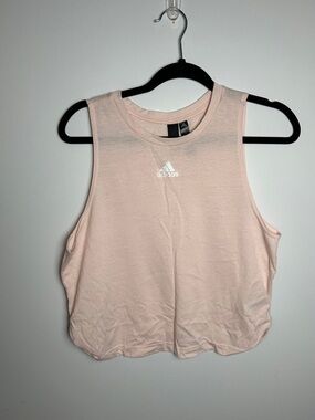 adidas Pale Pink Sleeveless Crop Tank